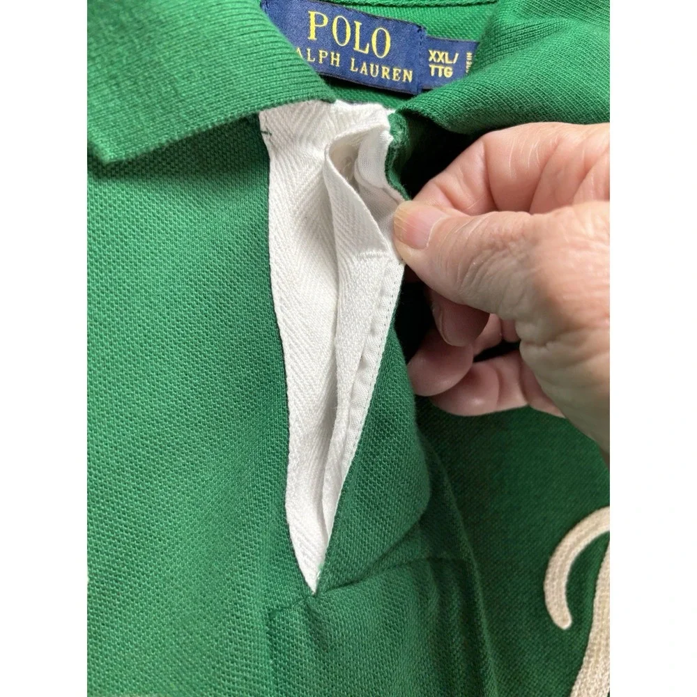 Polo Ralph Lauren Men's Green Chain Stitch Script Sellout Polo Shirt XXL